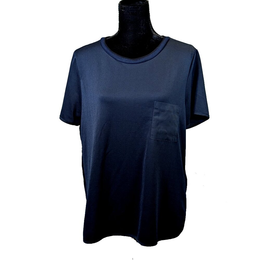 Banana Republic Navy Crepe Blouse Size Large